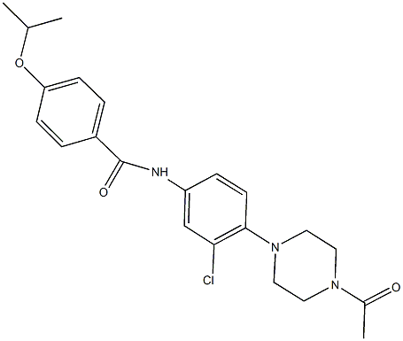 N-[4-(4-acetyl-1-piperazinyl)-3-chlorophenyl]-4-isopropoxybenzamide Struktur