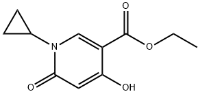 1-シクロプロピル-4-ヒドロキシ-6-オキソ-1,6-ジヒドロピリジン-3-カルボン酸エチル 化学構造式