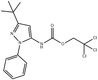 2,2,2-三氯乙基(3-(叔丁基)-1-苯基-1H-吡唑-5-基)氨基甲酸酯, 1005788-24-8, 结构式
