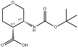 CIS-3-BOC-AMINO-TETRAHYDROPYRAN-4-CARBOXYLIC ACID Struktur