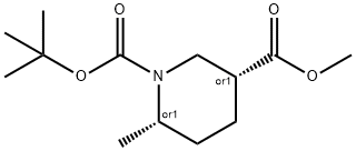 1-tert-butyl 3-methyl (3R,6S)-rel-6-methylpiperidine-1,3-dicarboxylate Structure