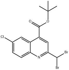 6-クロロ-2-(ジブロモメチル)キノリン-4-カルボン酸TERT-ブチル 化学構造式