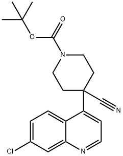4-(7-氯喹啉-4-基)-4-氰基哌啶-1-羧酸叔丁酯, 1015856-31-1, 结构式
