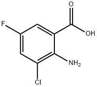 2-アミノ-3-クロロ-5-フルオロ安息香酸 化学構造式