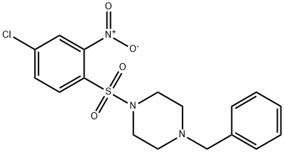 1-(4-Chloro-2-nitrophenyl)sulfonyl-4-benzylpiperazine, 1024448-59-6, 结构式