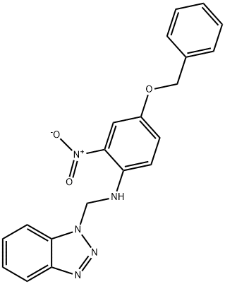 N-((1H-ベンゾ[D][1,2,3]トリアゾール-1-イル)メチル)-4-(ベンジルオキシ)-2-ニトロアニリン 化学構造式