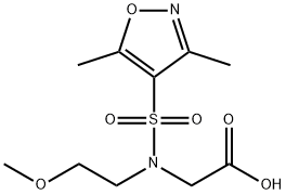2-(N-(2-Methoxyethyl)-3,5-Dimethylisoxazole-4-Sulfonamido)Acetic Acid Structure