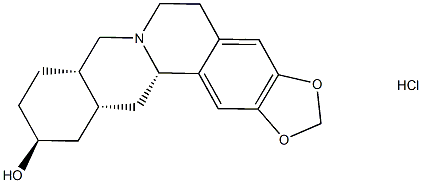 [8aR,(+)]-5,8,8aβ,9,10,11,12,12aβ,13,13aβ-デカヒドロ-6H-ベンゾ[g]-1,3-ベンゾジオキソロ[5,6-a]キノリジン-11β-オール·塩酸塩 化学構造式