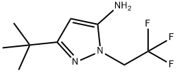 3-TERT-ブチル-1-(2,2,2-トリフルオロエチル)-1H-ピラゾール-5-アミン 化学構造式