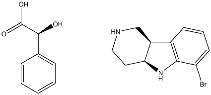 (4AS,9BR)-6-溴-1H,2H,3H,4H,4AH,5H,9BH-吡啶[4,3-B]吲哚,(2S)-2-羟基-2-苯基乙酸盐, 1059630-13-5, 结构式