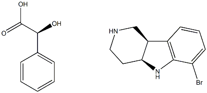 (2S)-2-ヒドロキシ-2-フェニル酢酸, (4AS,9BR)-6-ブロモ-1H,2H,3H,4H,4AH,5H,9BH-ピリド[4,3-B]インドール 化学構造式