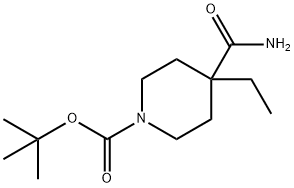 1-BOC-4-乙基-4-哌啶甲酰胺, 1082768-73-7, 结构式