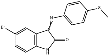 (3Z)-5-bromo-3-{[4-(methylsulfanyl)phenyl]imino}-2,3-dihydro-1H-indol-2-one Structure