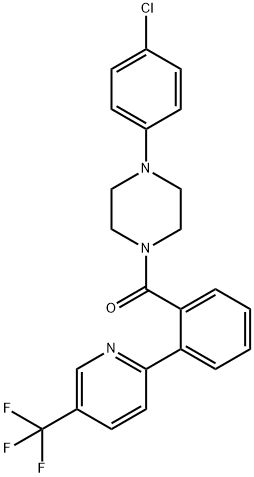1-(4-chlorophenyl)-4-{2-[5-(trifluoromethyl)pyridin-2-yl]benzoyl}piperazine 结构式