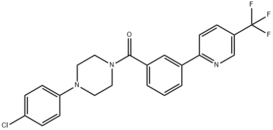 1-(4-chlorophenyl)-4-{3-[5-(trifluoromethyl)pyridin-2-yl]benzoyl}piperazine 结构式