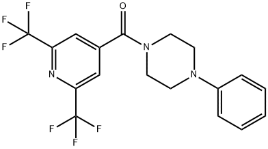 1-[2,6-bis(trifluoromethyl)pyridine-4-carbonyl]-4-phenylpiperazine Struktur