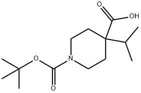 1-BOC-4-イソプロピル-4-ピペリジンカルボン酸 化学構造式