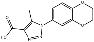 1-(2,3-dihydro-1,4-benzodioxin-6-yl)-5-methyl-1H-1,2,3-triazole-4-carboxylic acid 化学構造式