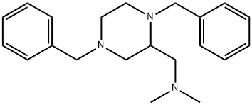 (1,4-ジベンジルピペラジン-2-イル)-N,N-ジメチルメタンアミン 化学構造式