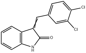 3-(3,4-ジクロロベンジリデン)インドリン-2-オン 化学構造式