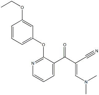 (2E)-3-(dimethylamino)-2-[(E)-2-(3-ethoxyphenoxy)pyridine-3-carbonyl]prop-2-enenitrile Struktur