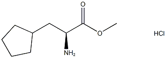 Cyclopentanepropanoic acid, α-amino-, methyl ester, hydrochloride (1:1), (αS)- Struktur