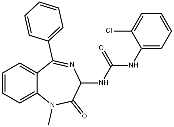 1-(2-chlorophenyl)-3-(1-methyl-2-oxo-5-phenyl-2,3-dihydro-1H-1,4-benzodiazepin-3-yl)urea Struktur