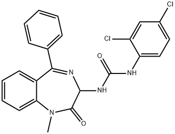 1-(2,4-dichlorophenyl)-3-(1-methyl-2-oxo-5-phenyl-2,3-dihydro-1H-1,4-benzodiazepin-3-yl)urea 结构式