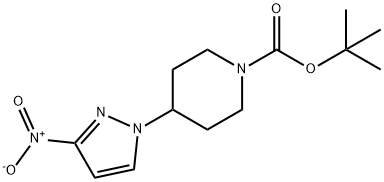 tert-butyl 4-(3-nitropyrazol-l-yl)piperidine-l-carboxylate Struktur