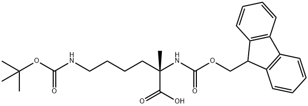 N-FMOC-N'-BOC-α-甲基-L-赖氨酸 结构式
