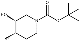 tert-butyl (3S,4S)-rel-3-hydroxy-4-methylpiperidine-1-carboxylate Struktur