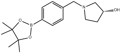 (r)-(4-((3-hydroxypyrrolidin-1-yl)methyl)phenyl)boronic acid pinacol ester Struktur