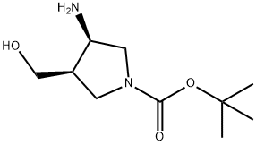 tert-butyl (3R)-3-aMino-4-(hydroxyMethyl)pyrrolidine-1-carboxyla Struktur