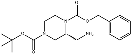 R-1-N-CBZ-4-N-BOC-2-氨甲基哌嗪, 1212316-00-1, 结构式