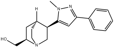 ((3R,4S,7R)-3-(1-methyl-3-phenyl-1H-pyrazol-5-yl)quinuclidin-7-yl)methanol Structure