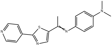 (4Z)-N1,N1-dimethyl-N4-{1-[2-(pyridin-4-yl)-1,3-thiazol-5-yl]ethylidene}benzene-1,4-diamine Struktur