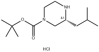 (R)-4-N-BOC-2-ISOBUTYLPIPERAZINE-HCl Structure