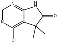 4-クロロ-5,5-ジメチル-5H,6H,7H-ピロロ[2,3-D]ピリミジン-6-オン 化学構造式