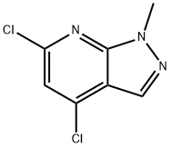4,6-ジクロロ-1-メチル-1H-ピラゾロ[3,4-B]ピリジン 化学構造式