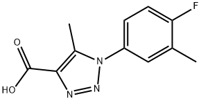 1-(4-fluoro-3-methylphenyl)-5-methyl-1H-1,2,3-triazole-4-carboxylic acid Struktur