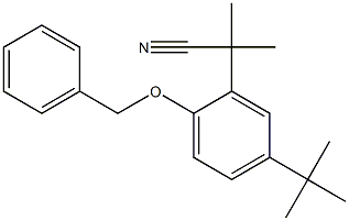 Benzeneacetonitrile, 5-(1,1-diMethylethyl)-α,α-diMethyl-2-(phenylMethoxy)- Struktur