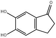 5,6-ジヒドロキシ-2,3-ジヒドロ-1H-インデン-1-オン 化学構造式