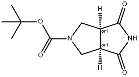 RACEMIC CIS-4,6-DIOXO- HEXAHYDRO-PYRROLO[3,4-C]PYRROLE-2-CARBOXYLIC ACID TERT-BUTYL ESTER, 1251003-99-2, 结构式