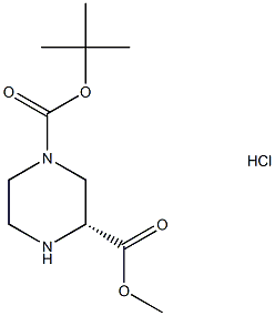 (R)-4-N-BOC-哌嗪-2-羧酸甲酯盐酸盐, 1251903-83-9, 结构式