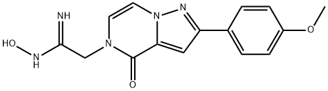 (Z)-N'-hydroxy-2-[2-(4-methoxyphenyl)-4-oxo-4H,5H-pyrazolo[1,5-a]pyrazin-5-yl]ethanimidamide Structure
