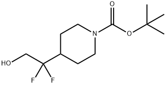 tert-butyl 4-(1,1-difluoro-2-hydroxyethyl)piperidine-1-carboxyla Struktur