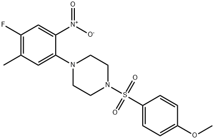 1-(4-fluoro-5-methyl-2-nitrophenyl)-4-(4-methoxybenzenesulfonyl)piperazine Struktur