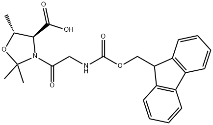 (4S,5R)-3-[2-[[芴甲氧羰基]氨基]乙酰基]-2,2,5-三甲基-4-恶唑烷羧酸, 1262308-49-5, 结构式