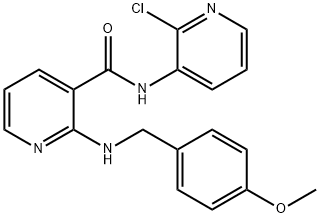 N-(2-chloropyridin-3-yl)-2-{[(4-methoxyphenyl)methyl]amino}pyridine-3-carboxamide Struktur