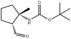 tert-butyl N-[(1S,2R)-2-formyl-1-methylcyclopentyl]carbamate Struktur